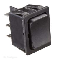 RV Designer 14V 5A Momentary DPDT Rocker Switch, Black