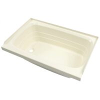 Lippert RV Bathtub, 54" x 27", Almond, with Threshold
