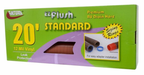 Valterra Viper 20 Feet Sewer Hose, 3 Inch Diameter, Bronze, with Sizing Rings