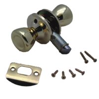 AP Products Passage Door Knob, Gold Brass, 3/8" or 2-3/4" Backset