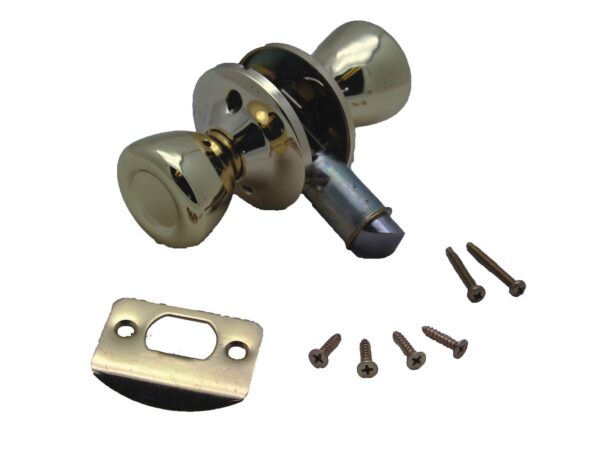 AP Products Passage Door Knob, Gold Brass, 3/8" or 2-3/4" Backset