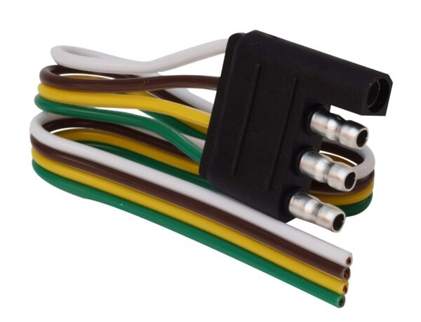 Valterra 4-Flat Trailer Wiring Harness, 1-Foot, Black