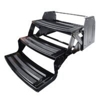 Lippert Manual Entry Step, 3-Step, 24" W x 18.5" H, 400 lb Capacity, Black