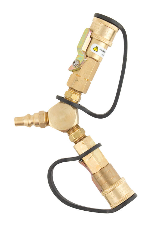 Marshall Excelsior Propane Y-Splitter, Quick-Disconnect, 1/4 Inch, Brass
