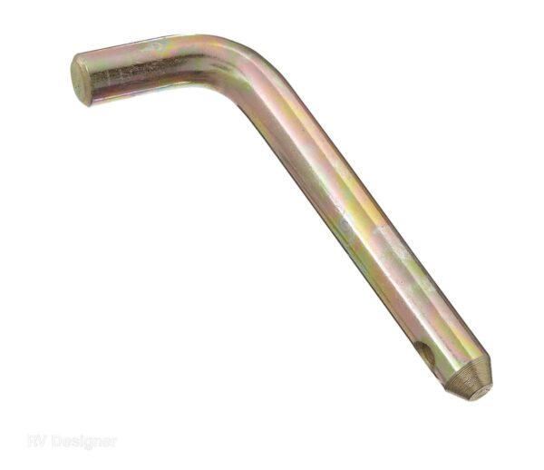 RV Designer Bent Hitch Pin, 1/2 Inch, 2-Inch Receiver, Silver