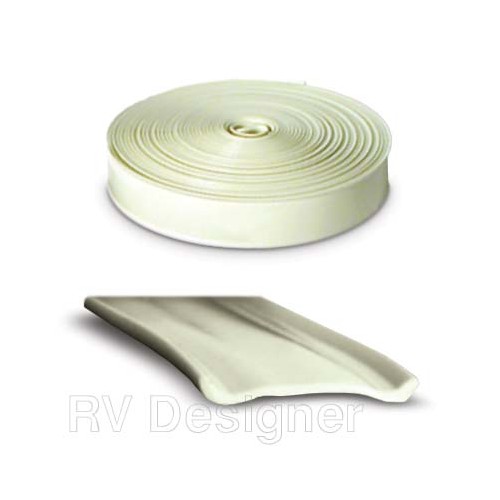 RV Designer Vinyl Trim Molding Insert, 1 Inch, 25 Feet, Colonial White