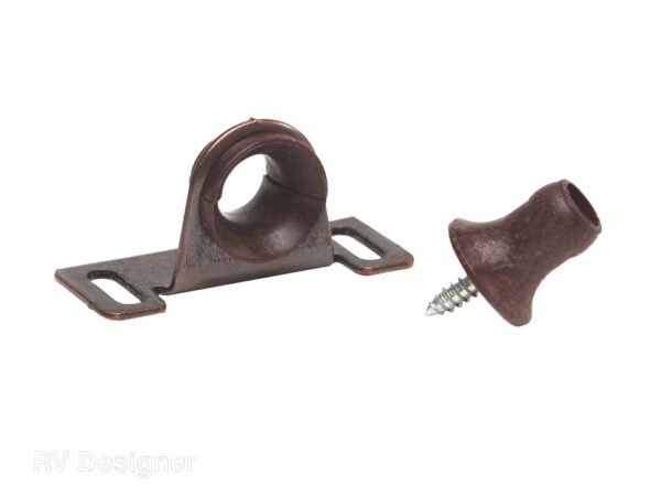 RV Designer 1-13/16 Inch Bulldog Door Catch, Brown, Set of 2