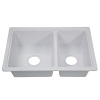 Lippert Double Bowl Kitchen Sink, 25x7 Inch, White