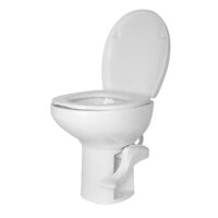 Norcold Ceramic Permanent RV Toilet, White, 17.5 in Seat Height