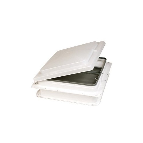 Heng's 14" Manual Roof Vent, White, Plastic with Screen