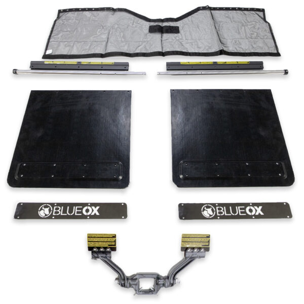 Blue Ox Hitch-Mount Mud Flap System, 24" x 24", Black, Set of 2
