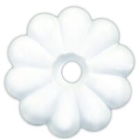 JR Products Screw Rosettes, White Polished Plastic, Set of 14