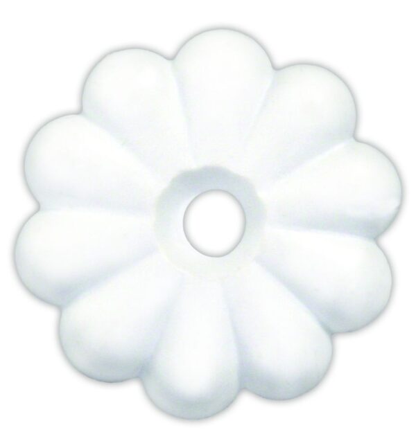 JR Products Screw Rosettes, White Polished Plastic, Set of 14