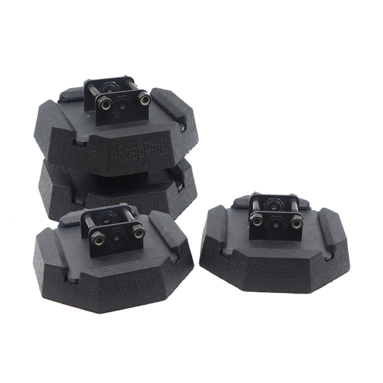 SnapPad Leveling Jack Foot Pad, 8.17", Rubber and Steel, Set of 4