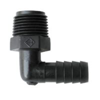 Valterra 90-Degree Elbow, 3/8-Inch Male Thread to Barb, Black