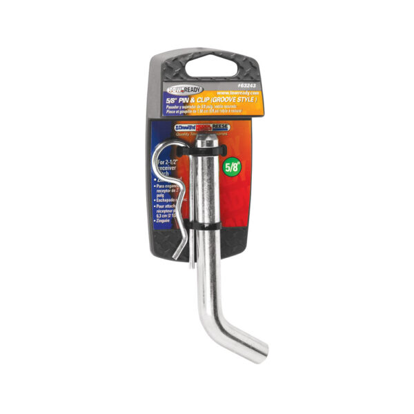 Tow Ready 5/8" Bent Hitch Pin, Zinc Plated, 3", with Clip