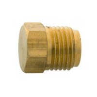 JR Products Fitting Plug Cap, 1/4 Inch, Brass, Gold