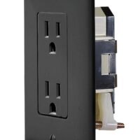RV Designer Dual Receptacle, 125V AC, OEM, Black, with Cover Plate