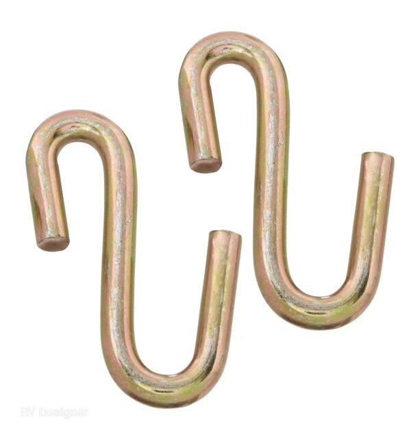 RV Designer Trailer Safety Chain S-Hook, Set of 2, Steel