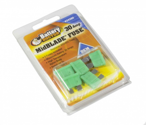 WirthCo 30 Amp Green Blade ATO/ATC Fuse, Pack of 5