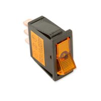 WirthCo Rocker Switch, 20 Amp, 12 Volt, Yellow with Amber Illumination