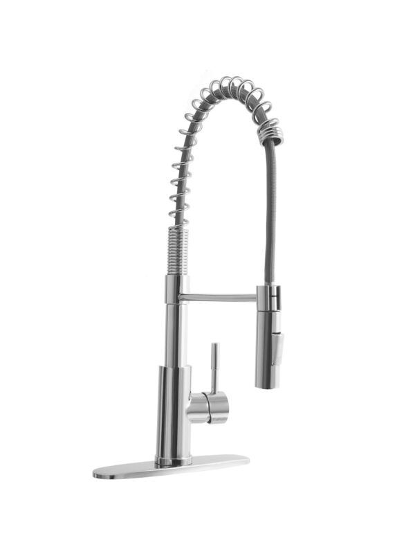 Dura Faucet RV Kitchen Pull-Out Faucet, Chrome Plated, Silver