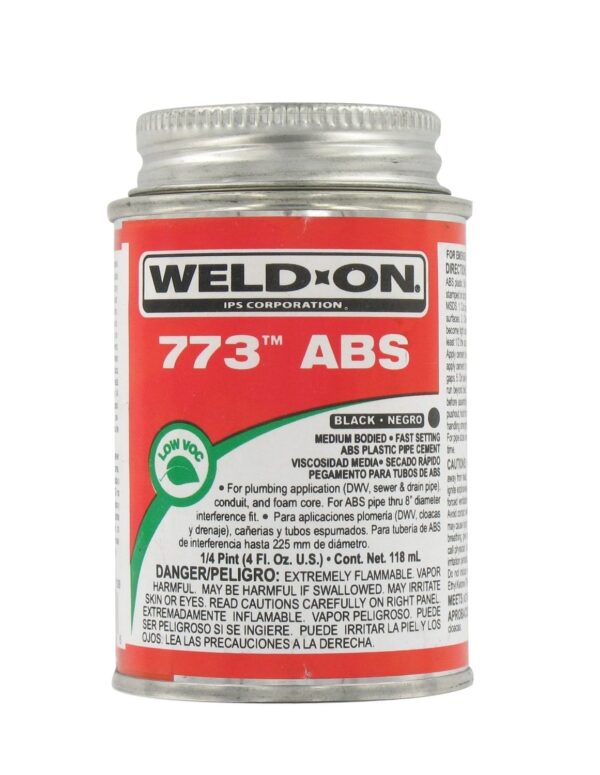 Valterra ABS Pipe Cement, 4 Ounce, Black, with Applicator