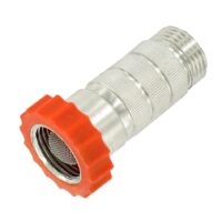 Valterra Fresh Water Pressure Regulator, 40–50 PSI, 3/4" to 1/2" Connections, Silver/Orange