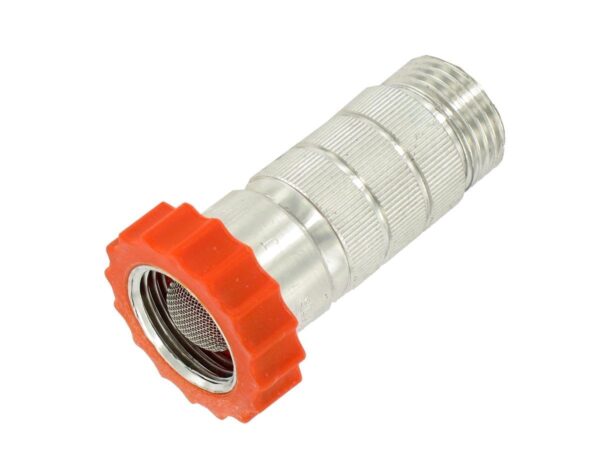 Valterra Fresh Water Pressure Regulator, 40–50 PSI, 3/4" to 1/2" Connections, Silver/Orange