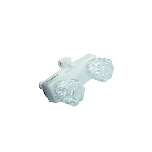 Empire Faucet Shower Control Valve Clear Crystal Knob/ White Housing