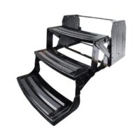 Lippert Manual Entry Step, 3-Step, 24" W x 25" H, 400 lb Capacity, Black