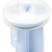 JR Products Sink Drain Stopper, White Plastic Pop-Up