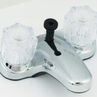 Empire 4 Inch Lavatory Faucet with Diverter and Crystal Knobs, Chrome