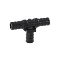 Elkhart Supply Fresh Water Tee Fitting, 1/2 Inch Hose Barb, Black
