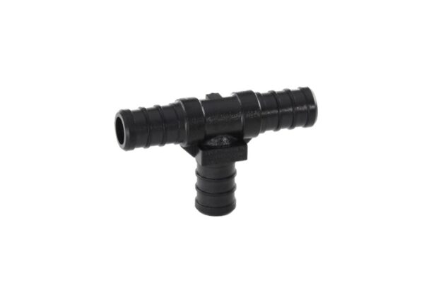Elkhart Supply Fresh Water Tee Fitting, 1/2 Inch Hose Barb, Black