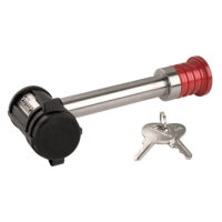 Master Lock Sentry Trailer Hitch Pin, 2 Inch Receiver, Silver