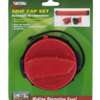 Valterra Bayonet Sewer Cap Set, 3 Inch, 2-Pack, Black and Red