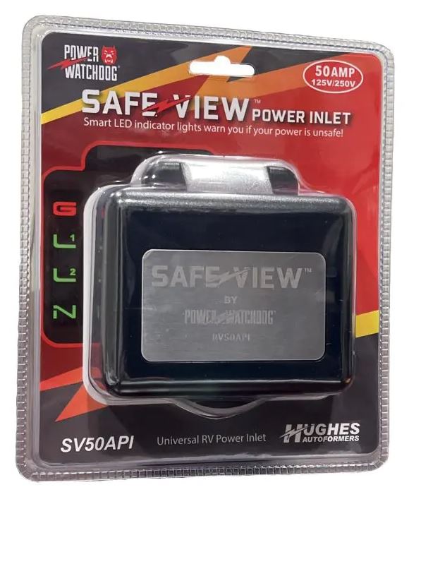 Hughes 50 Amp Power Inlet Port with Dust Cover, Black