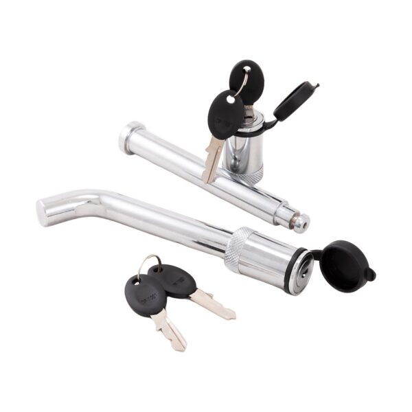 Husky Towing Trailer Hitch Locking Pins, 5/8 inch, Key Lock, Chrome, Set of 2