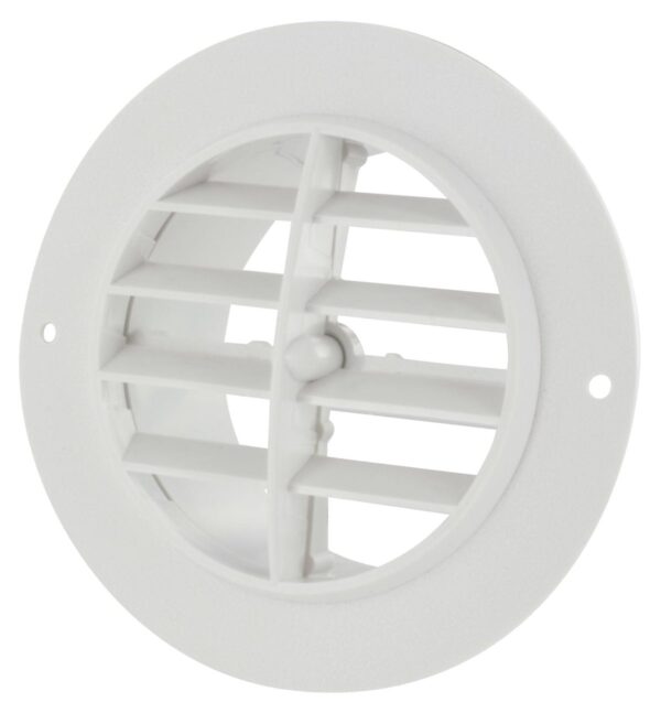 Valterra 4 Inch Rotating Ceiling Register with Damper, White