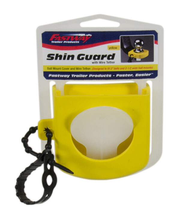 Fastway Trailer Hitch Shin Guard, 2-5/16 Inch Ball, Yellow Rubber