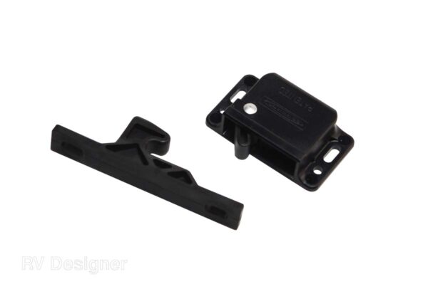 RV Designer Cabinet Door Latch, Push-Pull, Keyless, Black