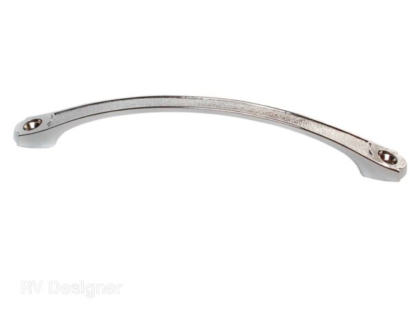 RV Designer Chrome Plated Exterior Grab Bar, 10 Inch, Curved, Silver