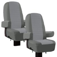 Classic Accessories Captain Seat Cover, High-Back Bucket with Headrest, Gray, Set of 2