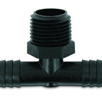 Valterra 1/2-Inch Tee Fitting, Male Thread and Barb, Black