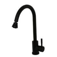 Empire RV Kitchen Faucet, Gooseneck, Matte Black, Lever Handle