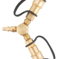 Marshall Excelsior Propane Y-Splitter, Quick-Disconnect, 1/4 Inch, Brass