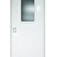 Lippert Square Entry Door, 28" x 68", Polar White with Obscure Glass