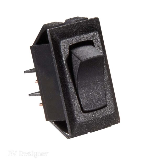 RV Designer 14V 10A Momentary Rocker Switch, Black