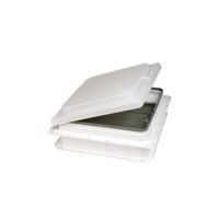 Heng's 14" Manual Roof Vent, Smoke Lid, White Frame, Plastic